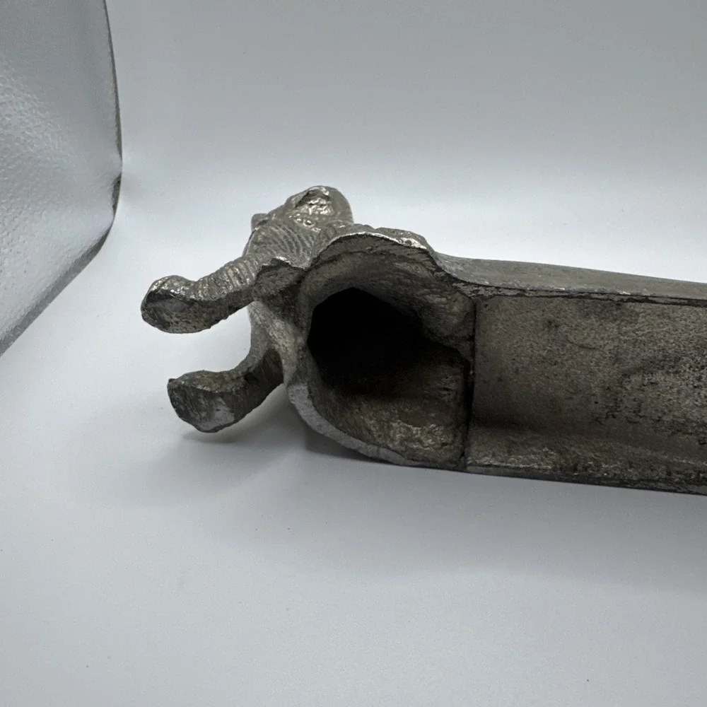 Vintage Metal Dog Doorstop Retriever Wedge Silver Tone